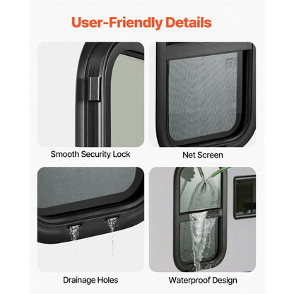 SSTLC305x559 - Tinted 12" x 22" Vertical RV Window with Security Lock and Screen