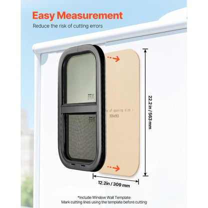 SSTLC305x559 - Tinted 12" x 22" Vertical RV Window with Security Lock and Screen