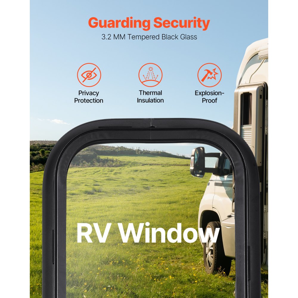 SSTLC305x610 - 12"x24" Tinted Sliding RV Window with Screen & Lock
