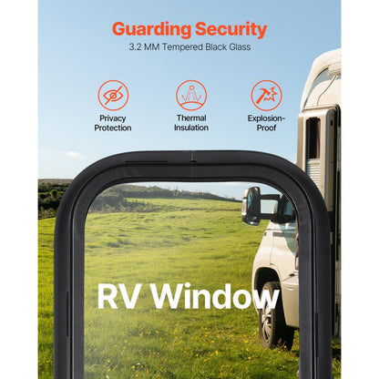SSTLC305x610 - 12"x24" Tinted Sliding RV Window with Screen & Lock
