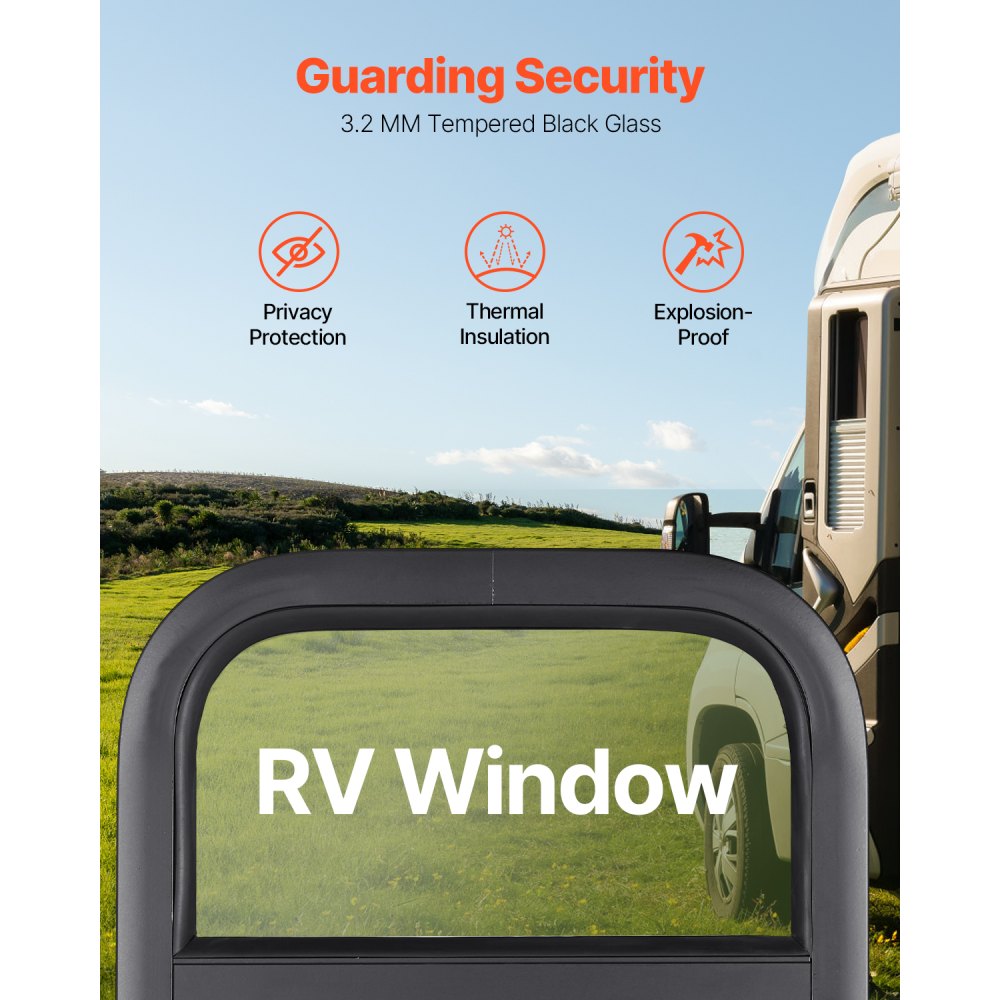 SSTLC356x406 - 14" x 16" Tinted Vertical RV Window with Security Lock