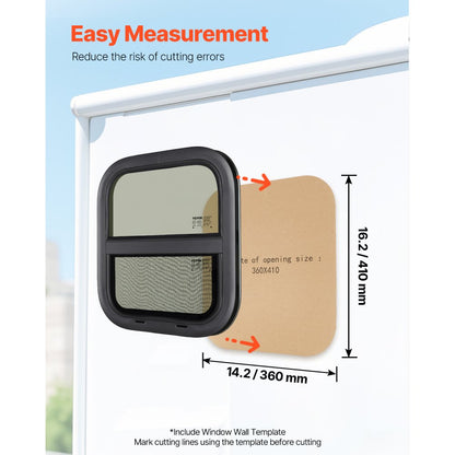 SSTLC356x406 - 14" x 16" Tinted Vertical RV Window with Security Lock