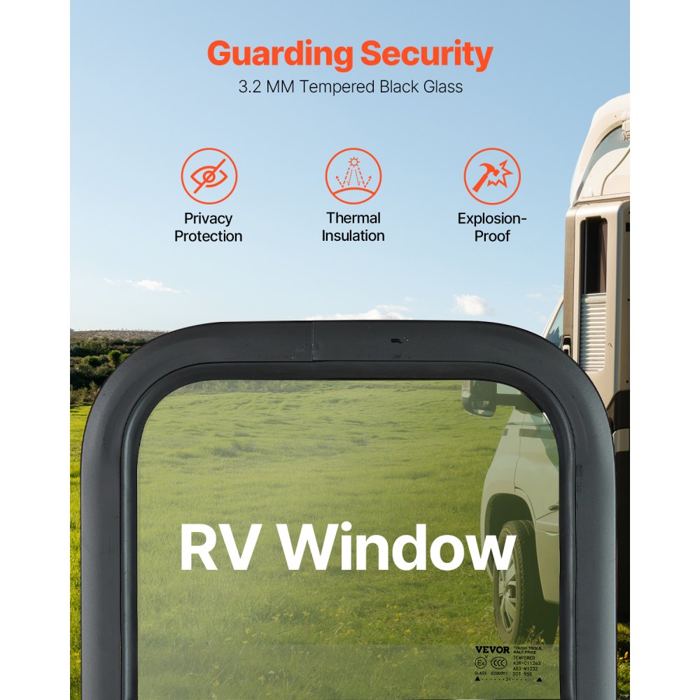 SSTLC356x559 - 14"W x 22"H Tinted Sliding RV Window with Screen & Lock