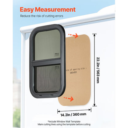 SSTLC356x559 - 14"W x 22"H Tinted Sliding RV Window with Screen & Lock