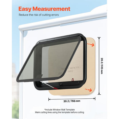 SSXCWT762x508 - 30" x 20" Tempered Glass Exit Window for RVs