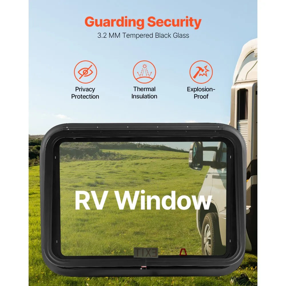 SSXCWT762x559 - 30" x 22" Tempered Glass RV Exit Window with Screen