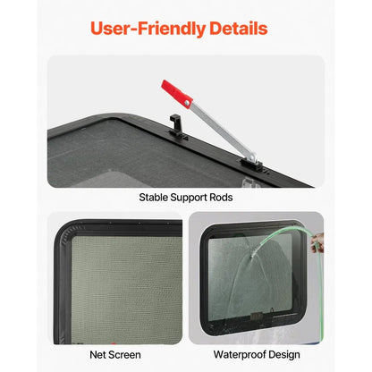 SSXCWT762x559 - 30" x 22" Tempered Glass RV Exit Window with Screen