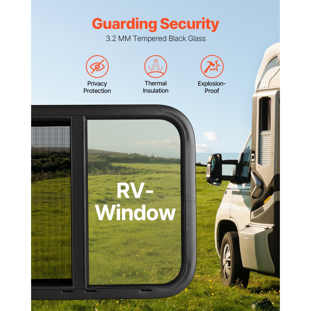 SSTLC610x508 - 24"W x 20"H Tinted RV Window with Security Lock & Screen