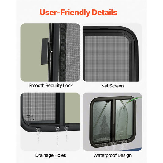 SSTLC610x508 - 24"W x 20"H Tinted RV Window with Security Lock & Screen