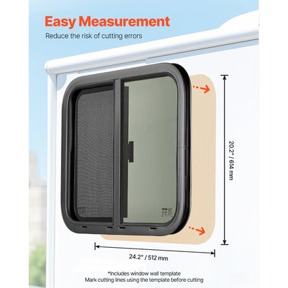 SSTLC610x508 - 24"W x 20"H Tinted RV Window with Security Lock & Screen