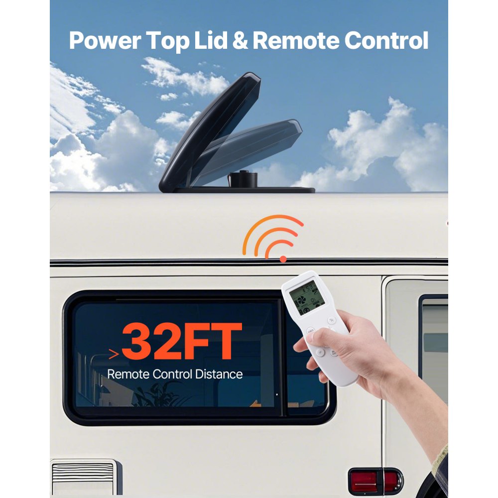 HQS-36AY - 14" 10-Speed RV Ceiling Fan with Rain Sensor & Remote
