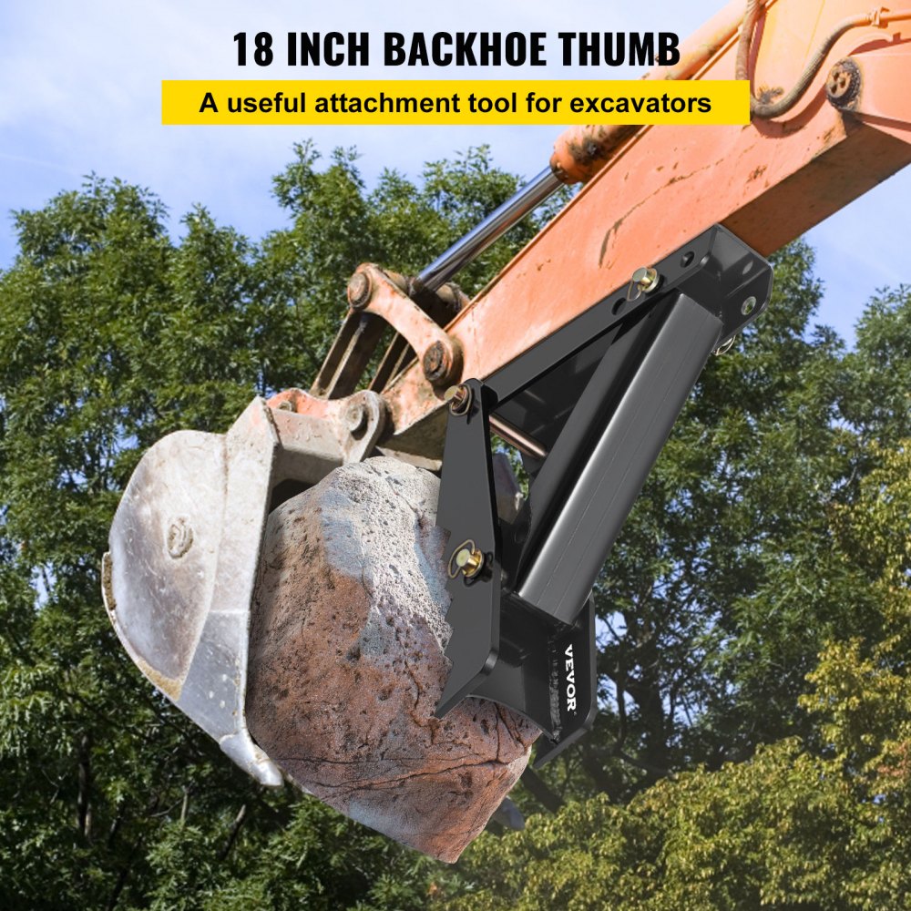 010949183589 - VEVOR 18" Heavy Duty Steel Backhoe Thumb with 1/2" Thick Teeth