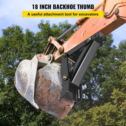 010949183589 - VEVOR 18" Heavy Duty Steel Backhoe Thumb with 1/2" Thick Teeth