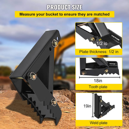 010949183589 - VEVOR 18" Heavy Duty Steel Backhoe Thumb with 1/2" Thick Teeth