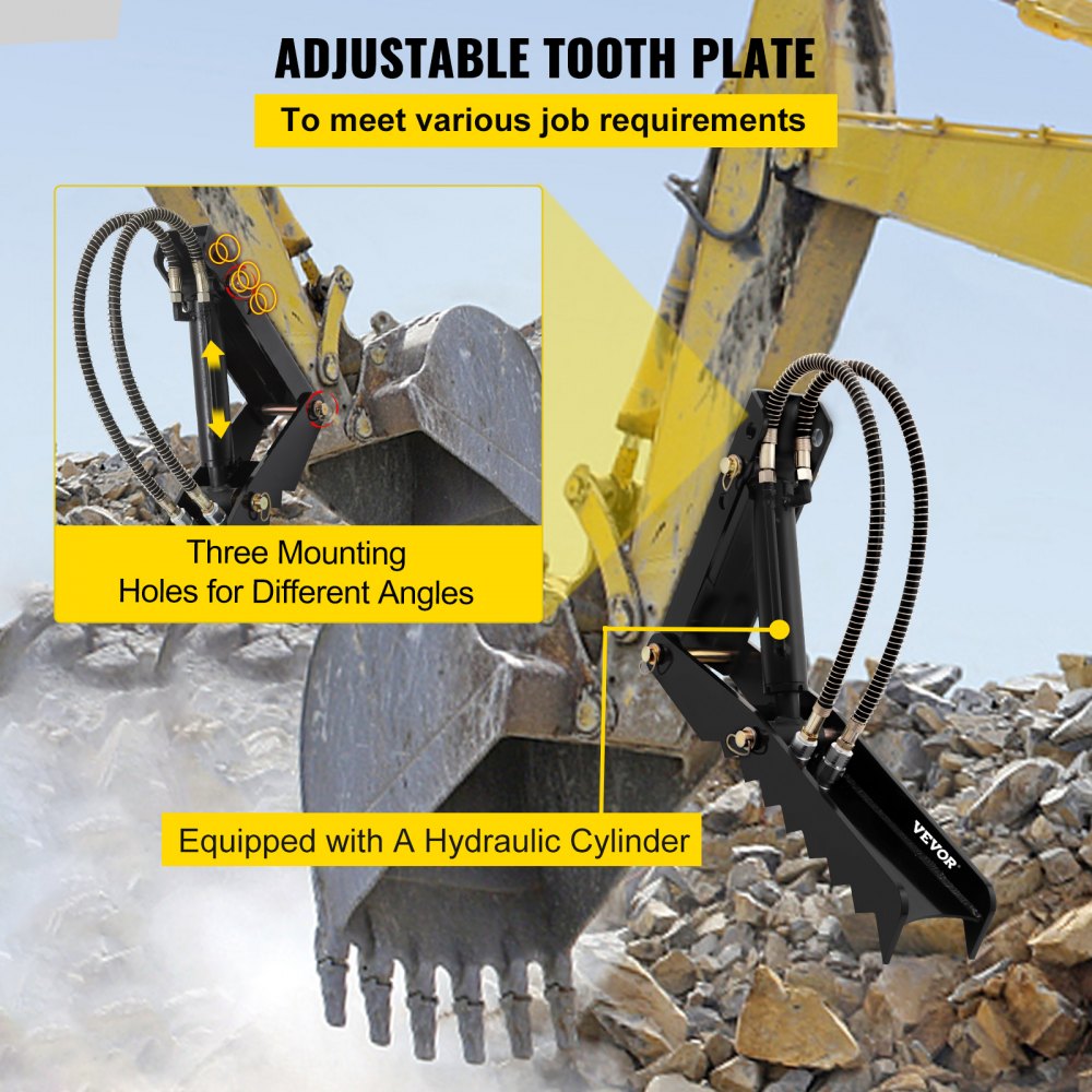 010458457245 - 24" Heavy-Duty Hydraulic Backhoe Thumb for Excavators