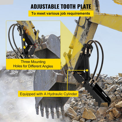 010458457245 - 24" Heavy-Duty Hydraulic Backhoe Thumb for Excavators