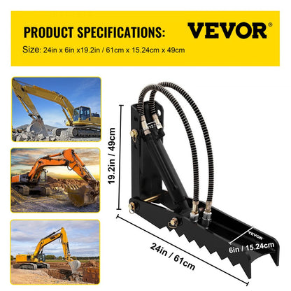 010458457245 - 24" Heavy-Duty Hydraulic Backhoe Thumb for Excavators