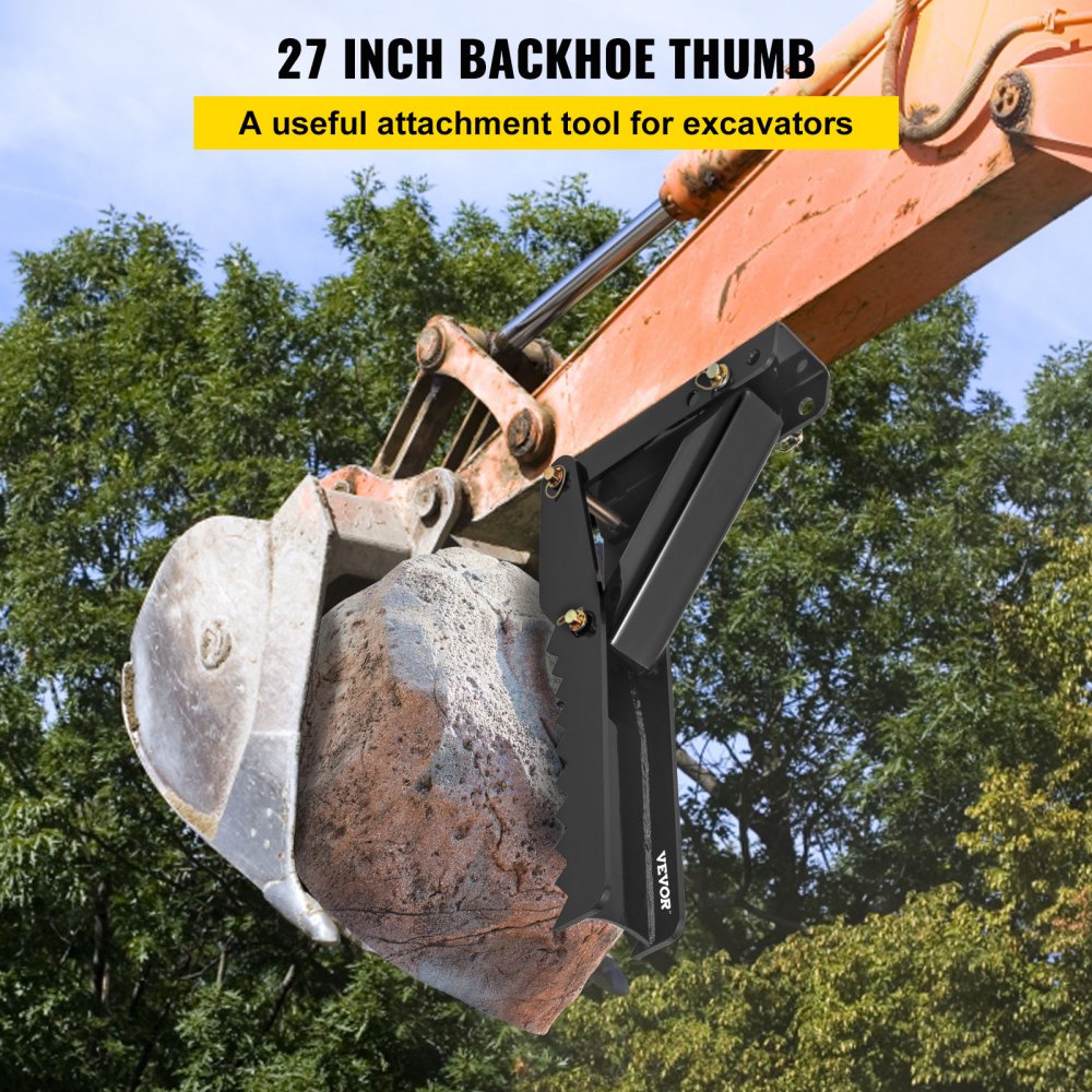 010802989908 - 27" Heavy-Duty Backhoe Thumb with 1/2" Thick Steel Plate