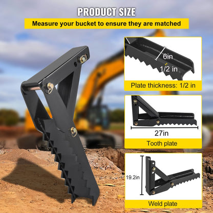 010802989908 - 27" Heavy-Duty Backhoe Thumb with 1/2" Thick Steel Plate