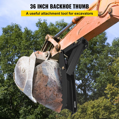010683775914 - 36" Heavy-Duty Excavator Thumb with Sharp Steel Plates
