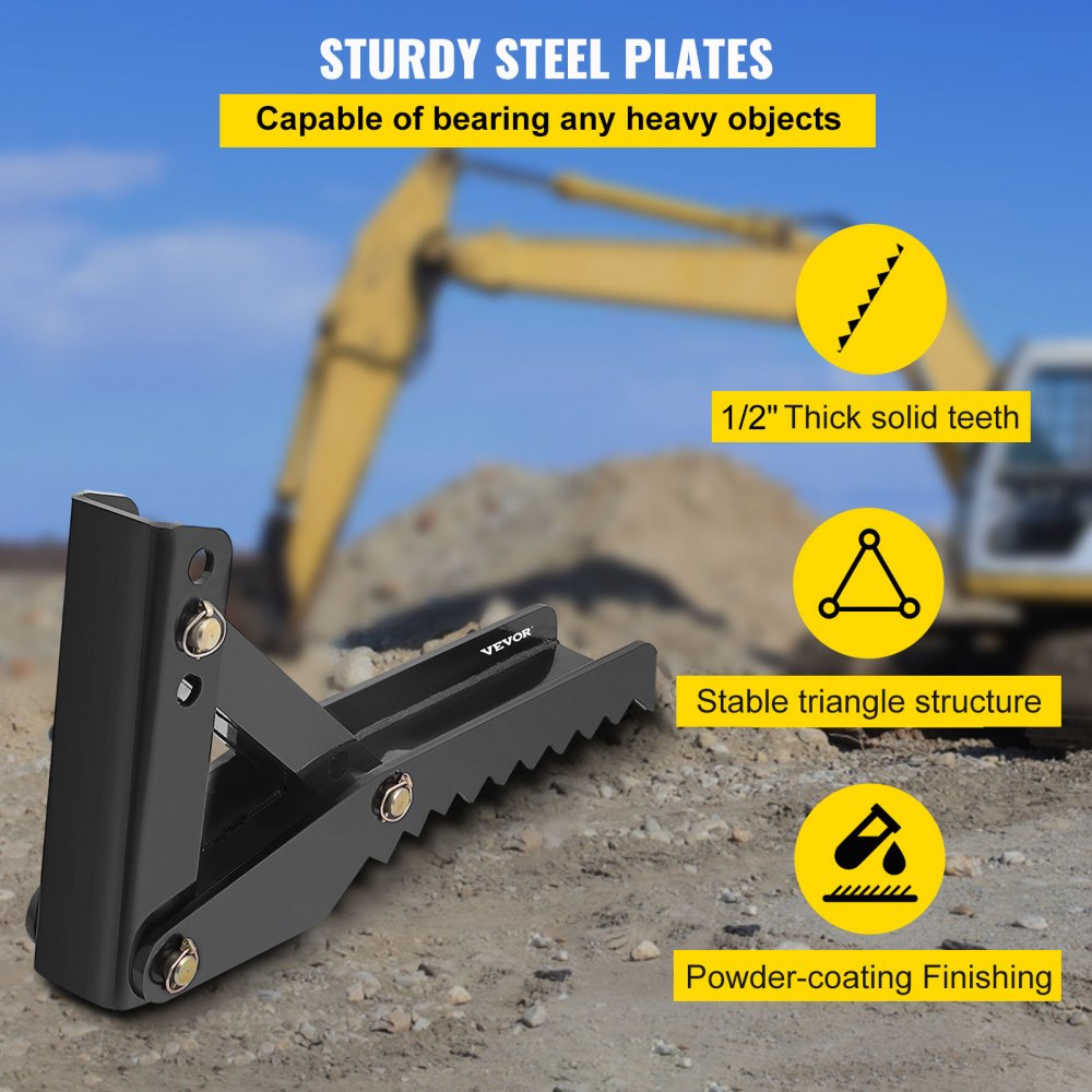 010683775914 - 36" Heavy-Duty Excavator Thumb with Sharp Steel Plates