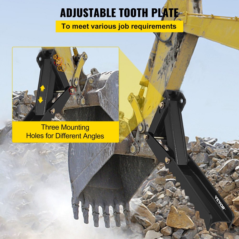 010683775914 - 36" Heavy-Duty Excavator Thumb with Sharp Steel Plates
