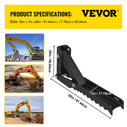 010683775914 - 36" Heavy-Duty Excavator Thumb with Sharp Steel Plates