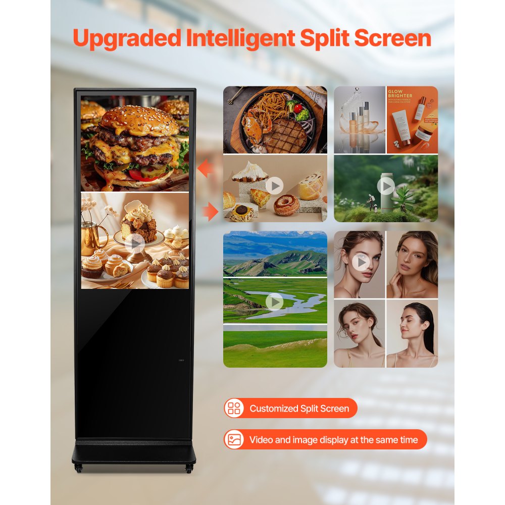 DC-A43ZN-B - 43" Android Digital Signage Kiosk with Split Screen