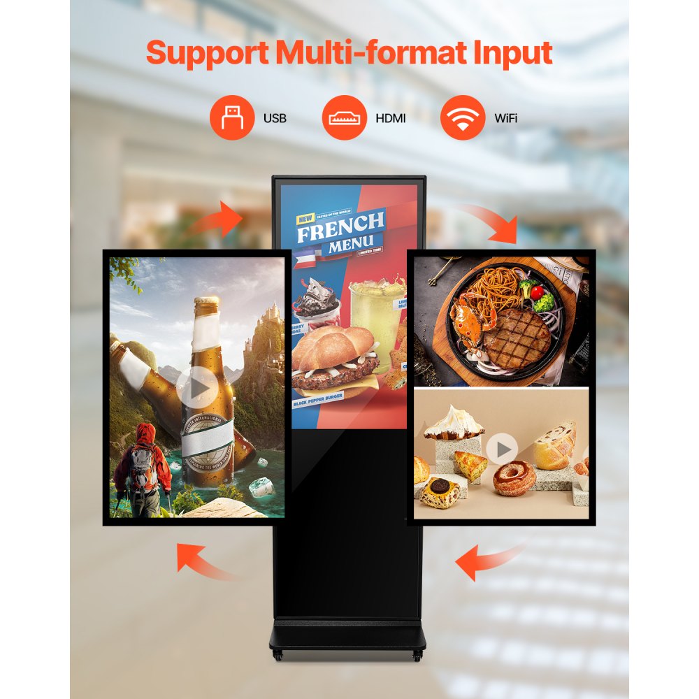 DC-A43ZN-B - 43" Android Digital Signage Kiosk with Split Screen