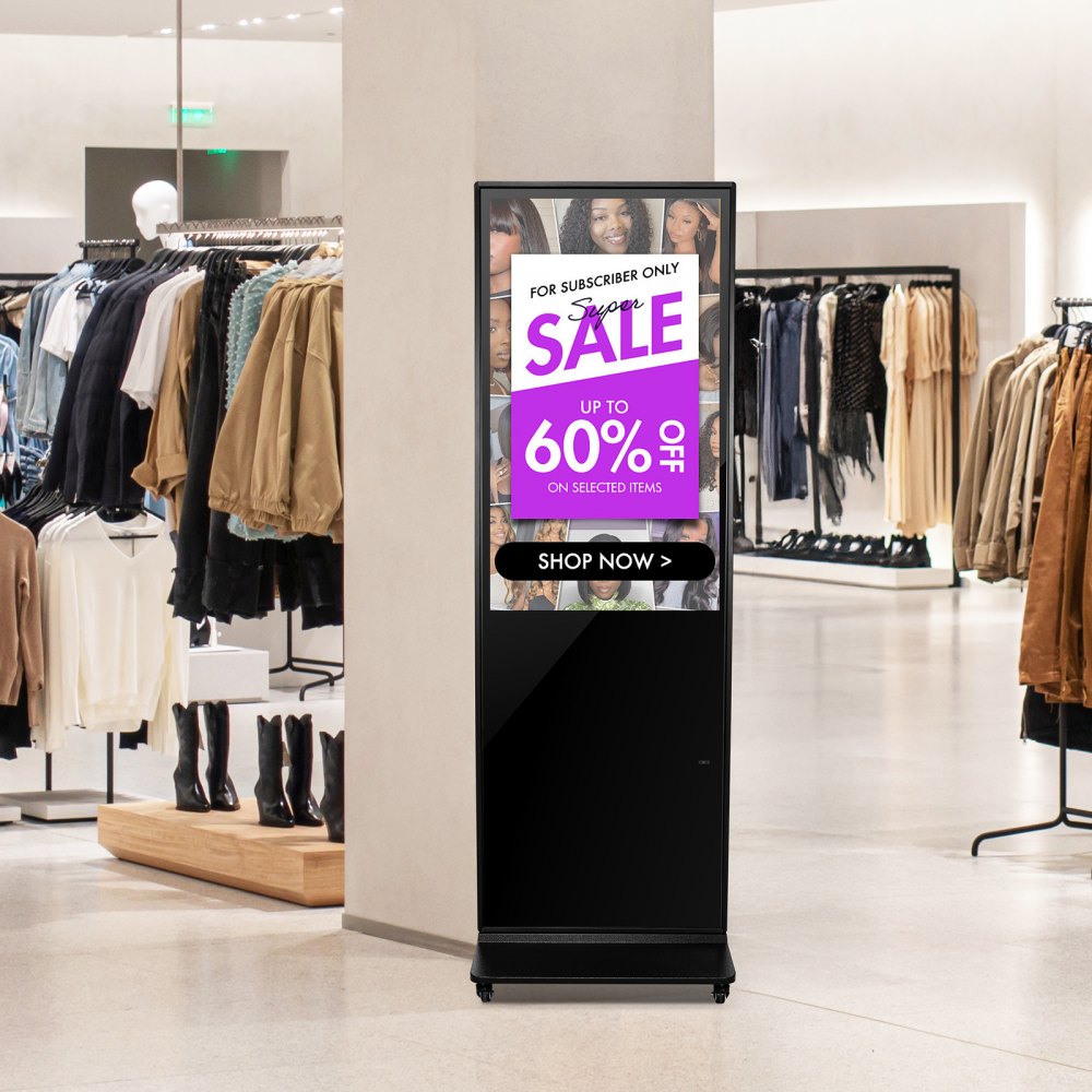 DC-A43ZN-B - 43" Android Digital Signage Kiosk with Split Screen