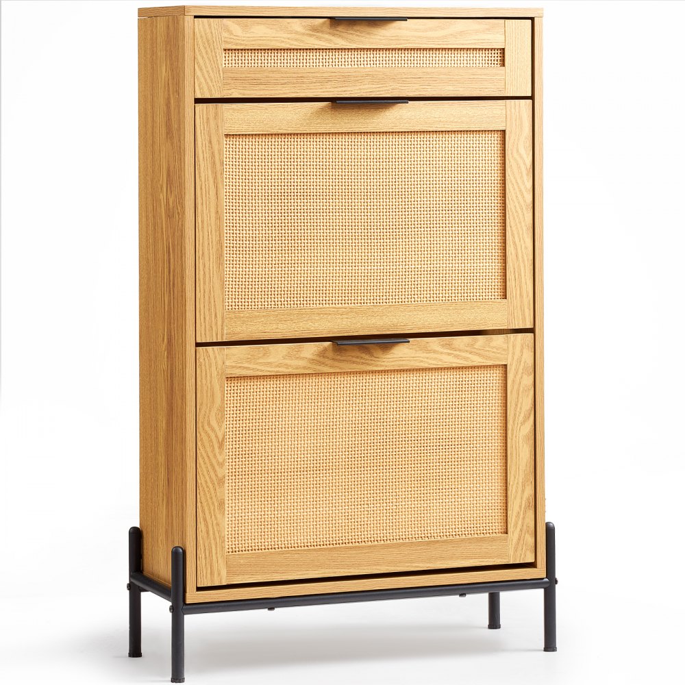 HZS005 - Stylish Rattan Shoe Cabinet for Organized Entryway Storage