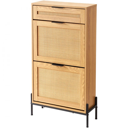 HZS005 - Stylish Rattan Shoe Cabinet for Organized Entryway Storage