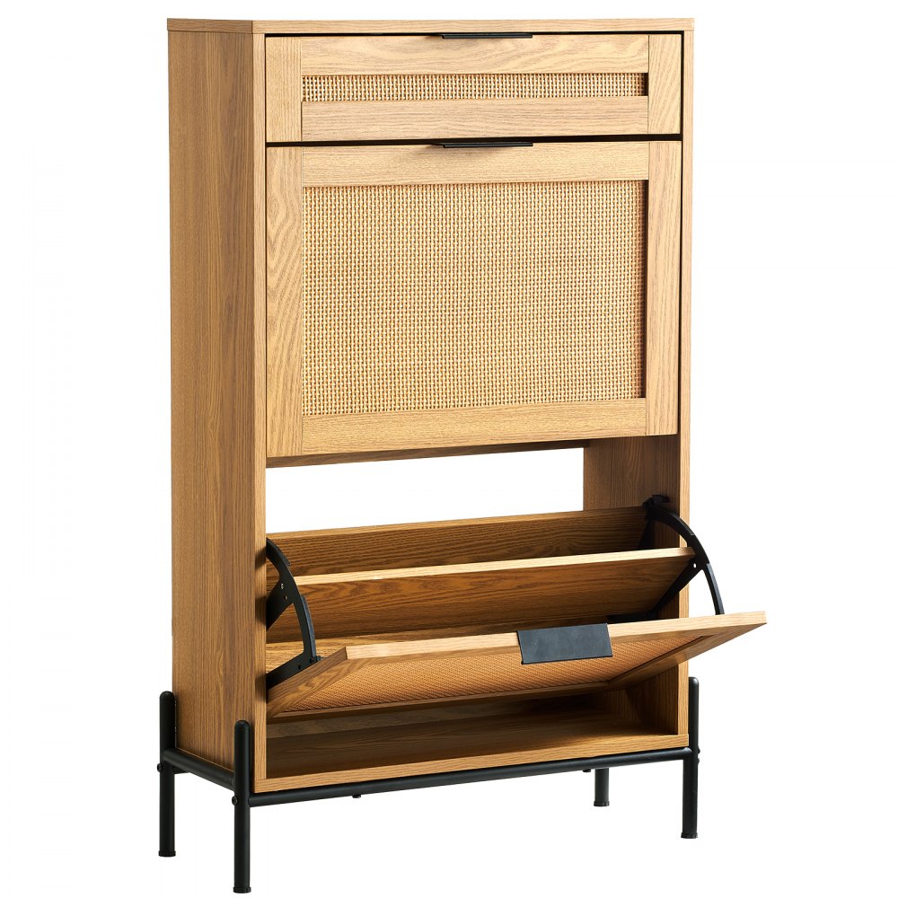 HZS005 - Stylish Rattan Shoe Cabinet for Organized Entryway Storage