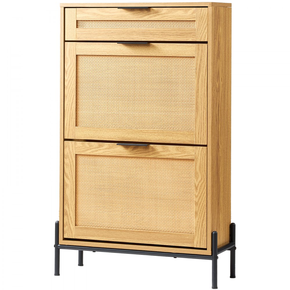 HZS005 - Stylish Rattan Shoe Cabinet for Organized Entryway Storage