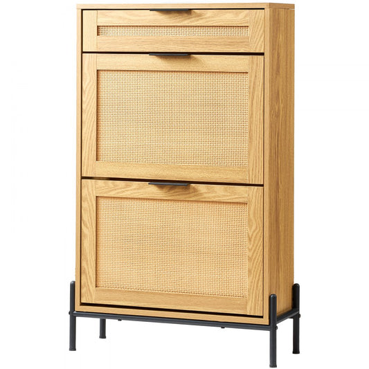 HZS005 - Stylish Rattan Shoe Cabinet for Organized Entryway Storage