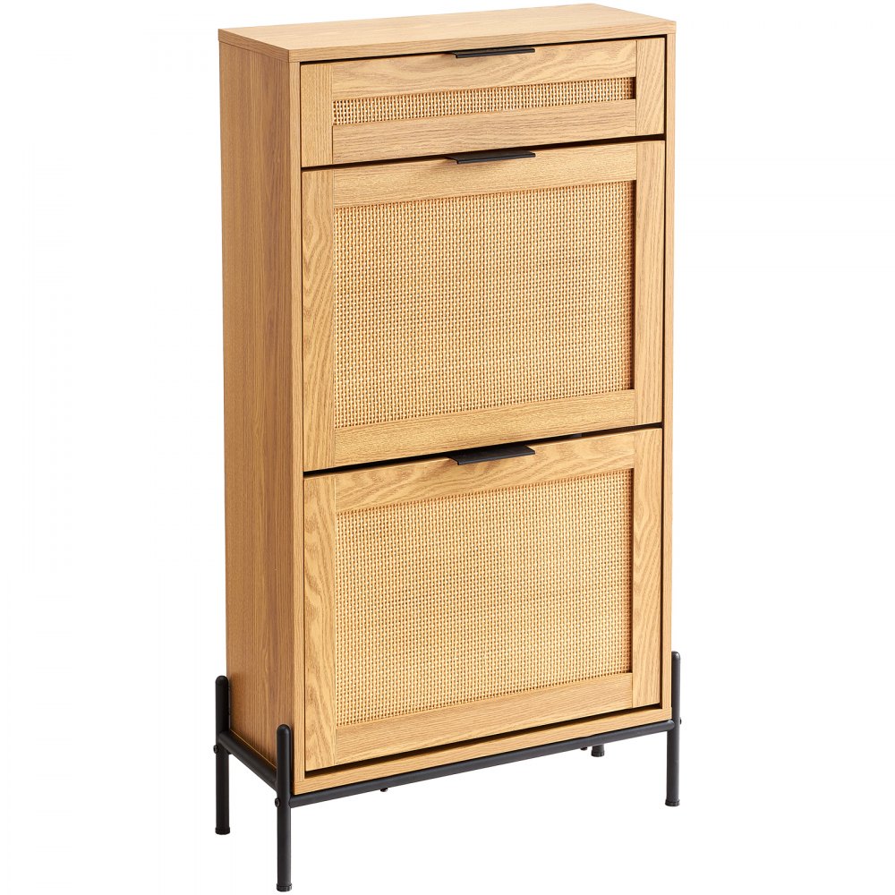 HZS005 - Stylish Rattan Shoe Cabinet for Organized Entryway Storage