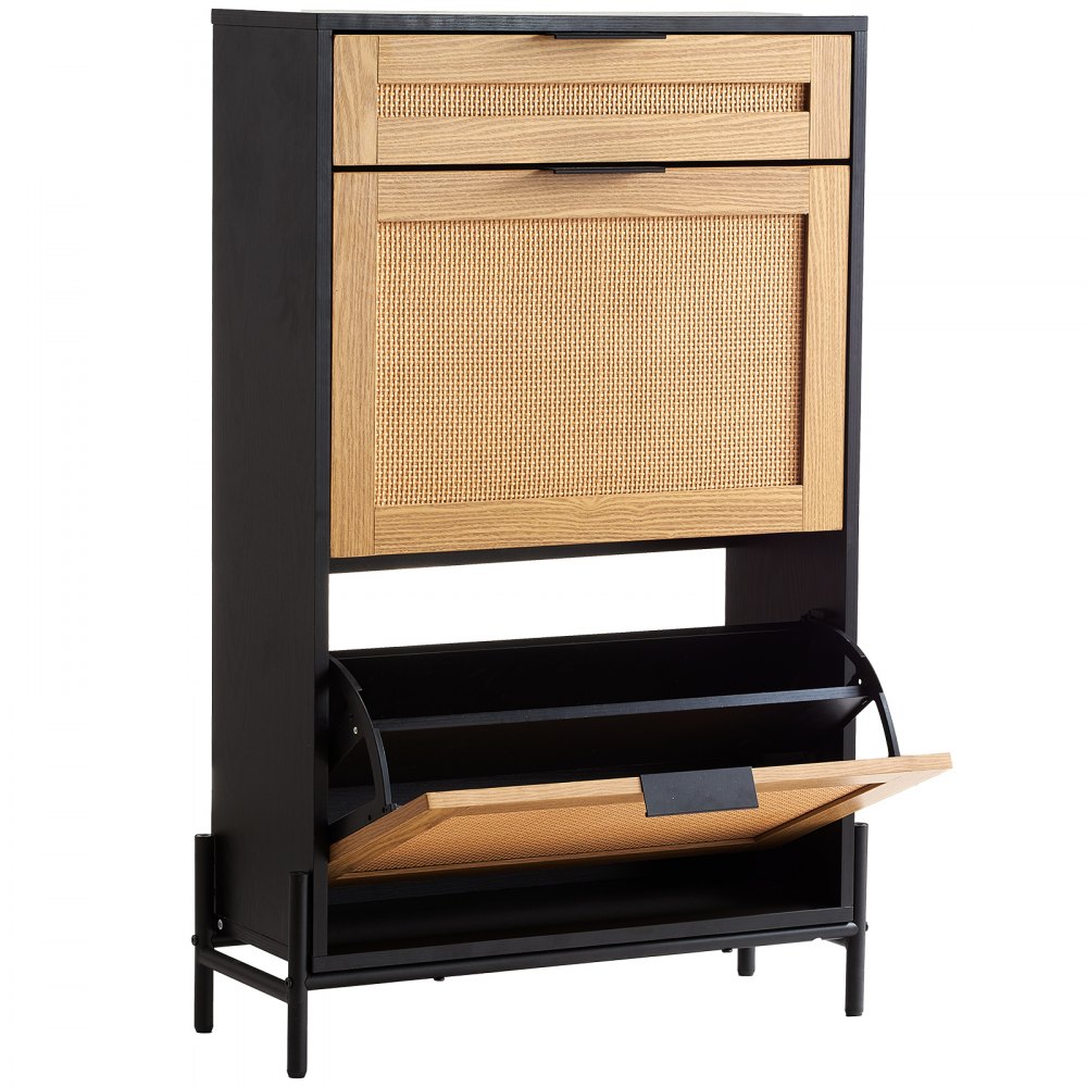 HZS006 - Stylish Rattan Shoe Cabinet with Space-Saving Design