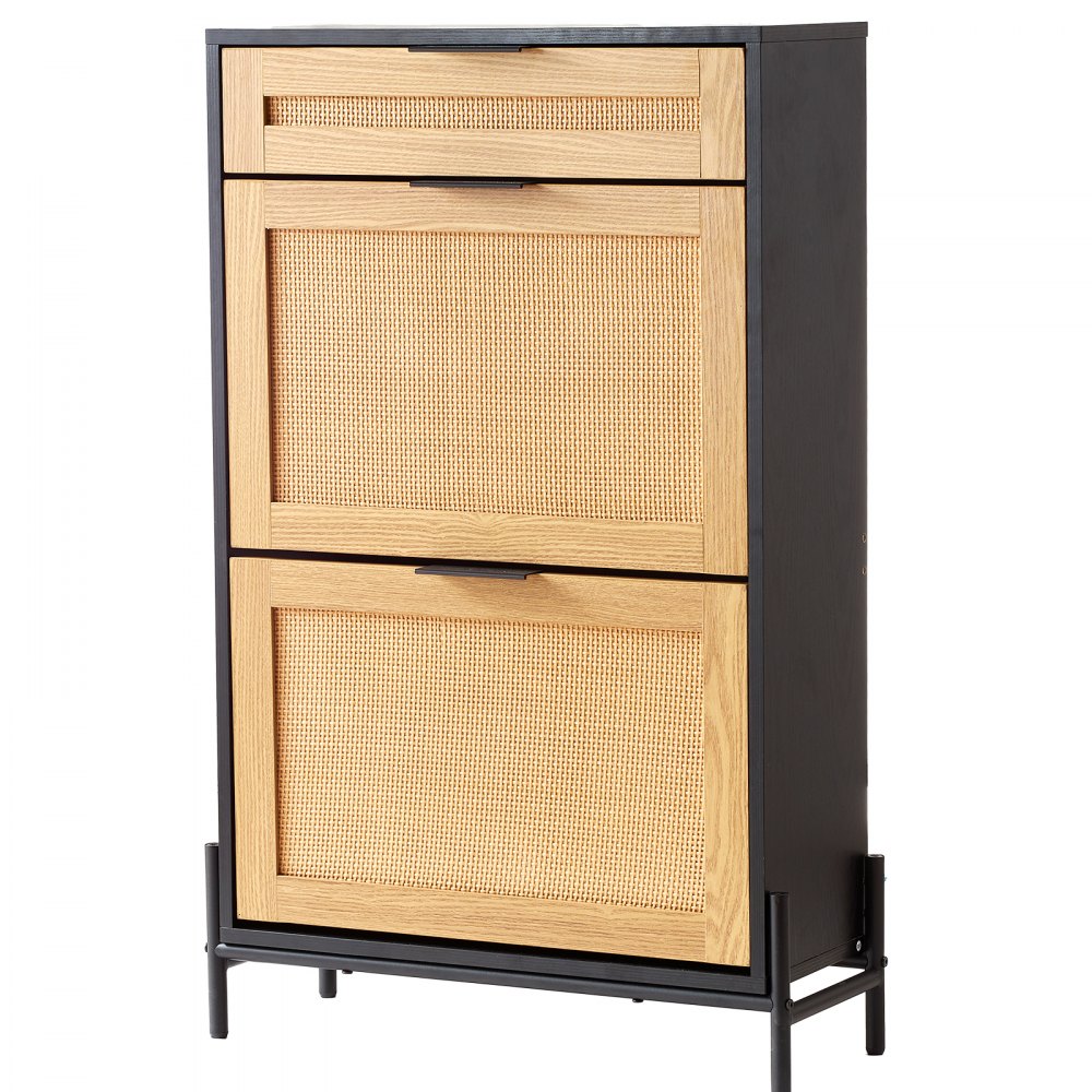HZS006 - Stylish Rattan Shoe Cabinet with Space-Saving Design