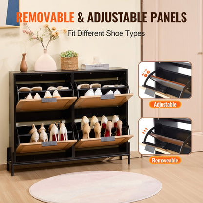 HZS007 - Stylish Space-Saving Rattan Shoe Cabinet for Entryway Organization