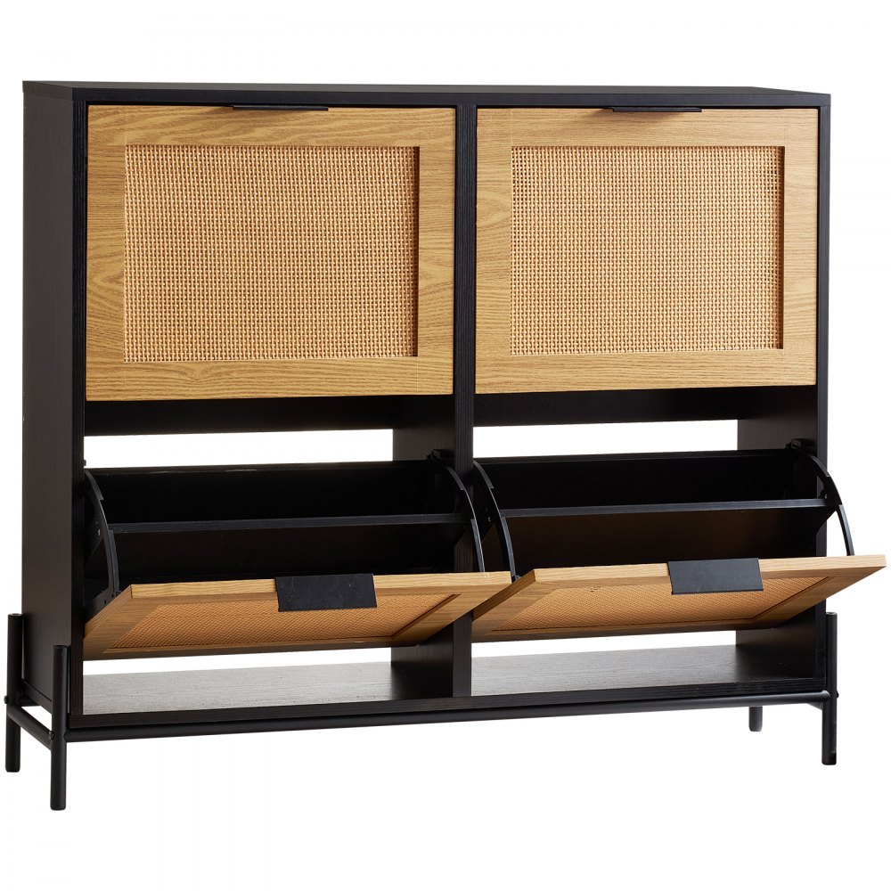 HZS007 - Stylish Space-Saving Rattan Shoe Cabinet for Entryway Organization