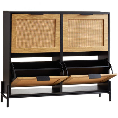 HZS007 - Stylish Space-Saving Rattan Shoe Cabinet for Entryway Organization