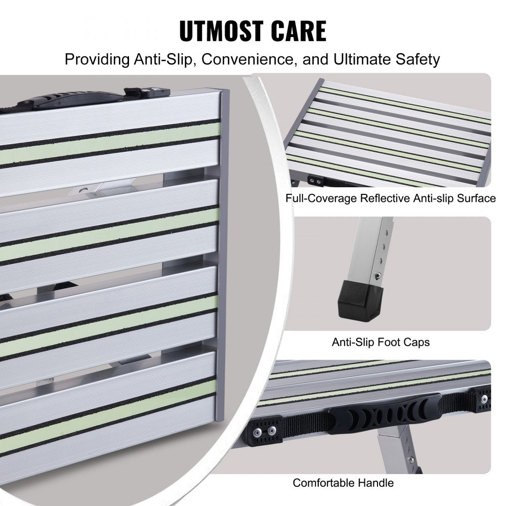 WK3501M - Adjustable Aluminum RV Steps, 8.8"-10.4" Height, Anti-Slip Design