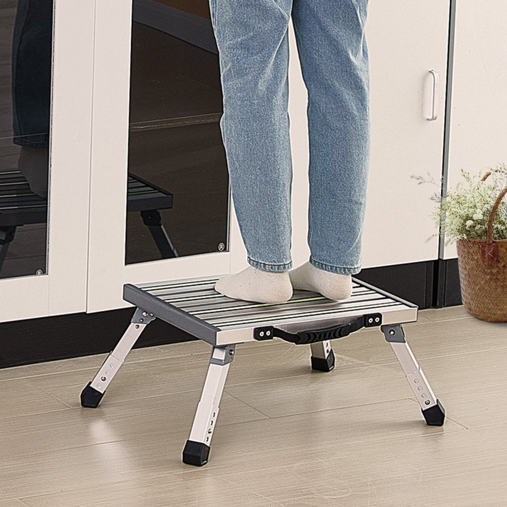 WK3501M - Adjustable Aluminum RV Steps, 8.8"-10.4" Height, Anti-Slip Design