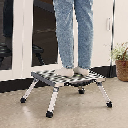 WK3501M - Adjustable Aluminum RV Steps, 8.8"-10.4" Height, Anti-Slip Design
