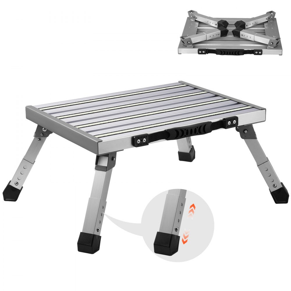 WK3501M - Adjustable Aluminum RV Steps, 8.8"-10.4" Height, Anti-Slip Design