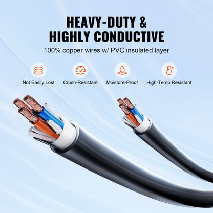 RVX-30A25FT - 25ft ETL Certified Waterproof RV Power Cord with Copper Wire