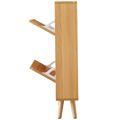 HZR001 - Compact Shoe Cabinet with Rattan Finish & 2 Drawers