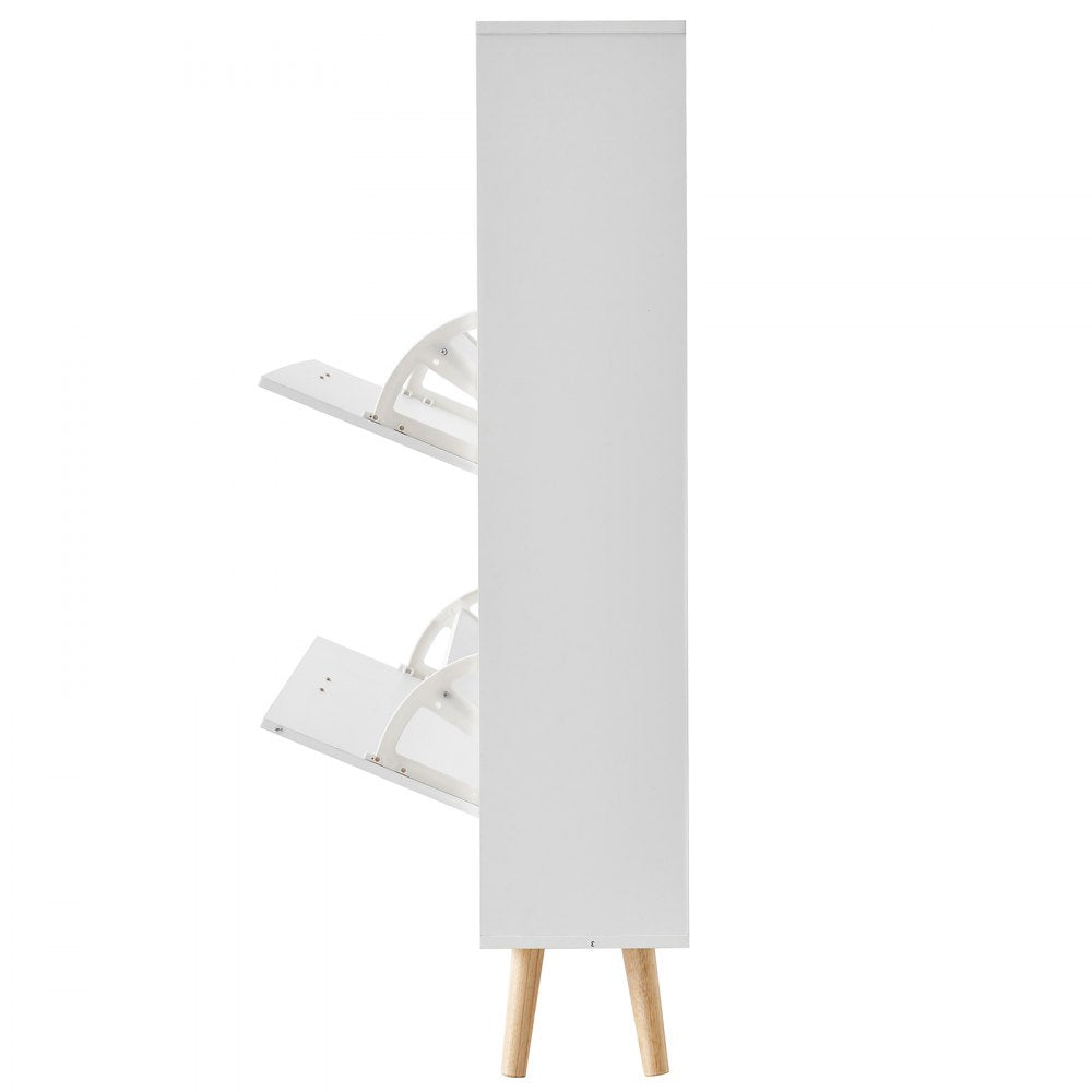 HZW002 - Modern Shoe Cabinet with 2 Flip Drawers & Top Storage