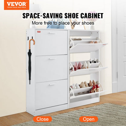 HZS003 - Modern 3-Drawer Shoe Cabinet for Stylish Organization