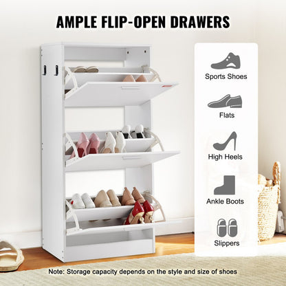 HZS003 - Modern 3-Drawer Shoe Cabinet for Stylish Organization
